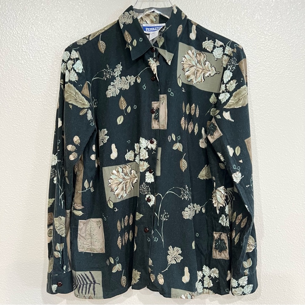 Pendleton Vintage 90’s Y22k  Button Down Blouse in Fall Foliage Size 10